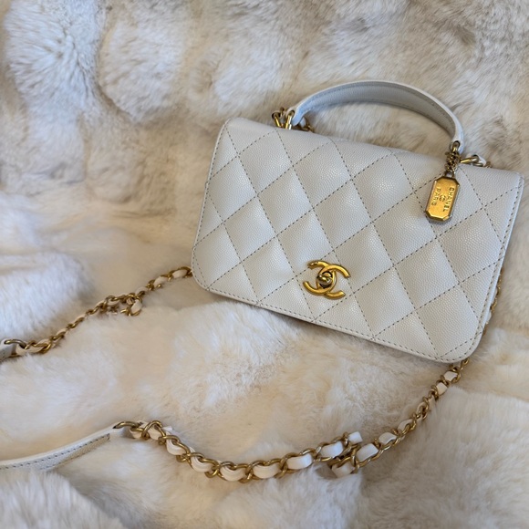 Chanel Mini Flap Bag with top handle GHW Caviar 23B Microchip - Picture 3 of 10